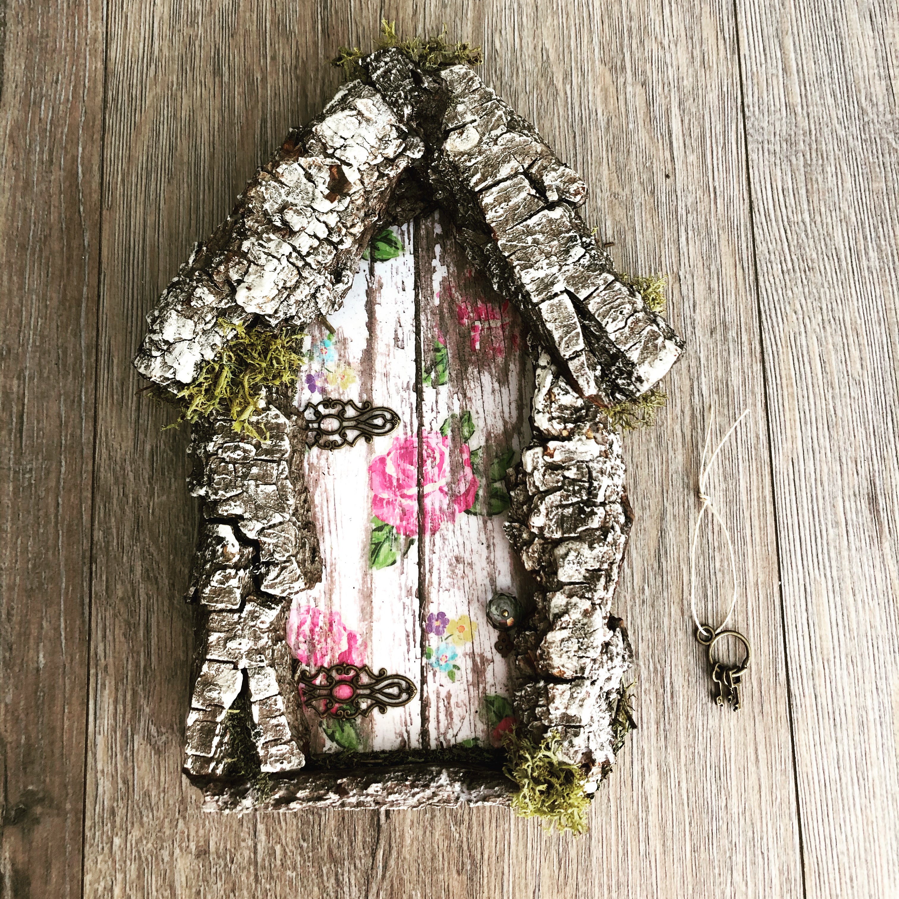 Fairy Door with Pine Bark Detail