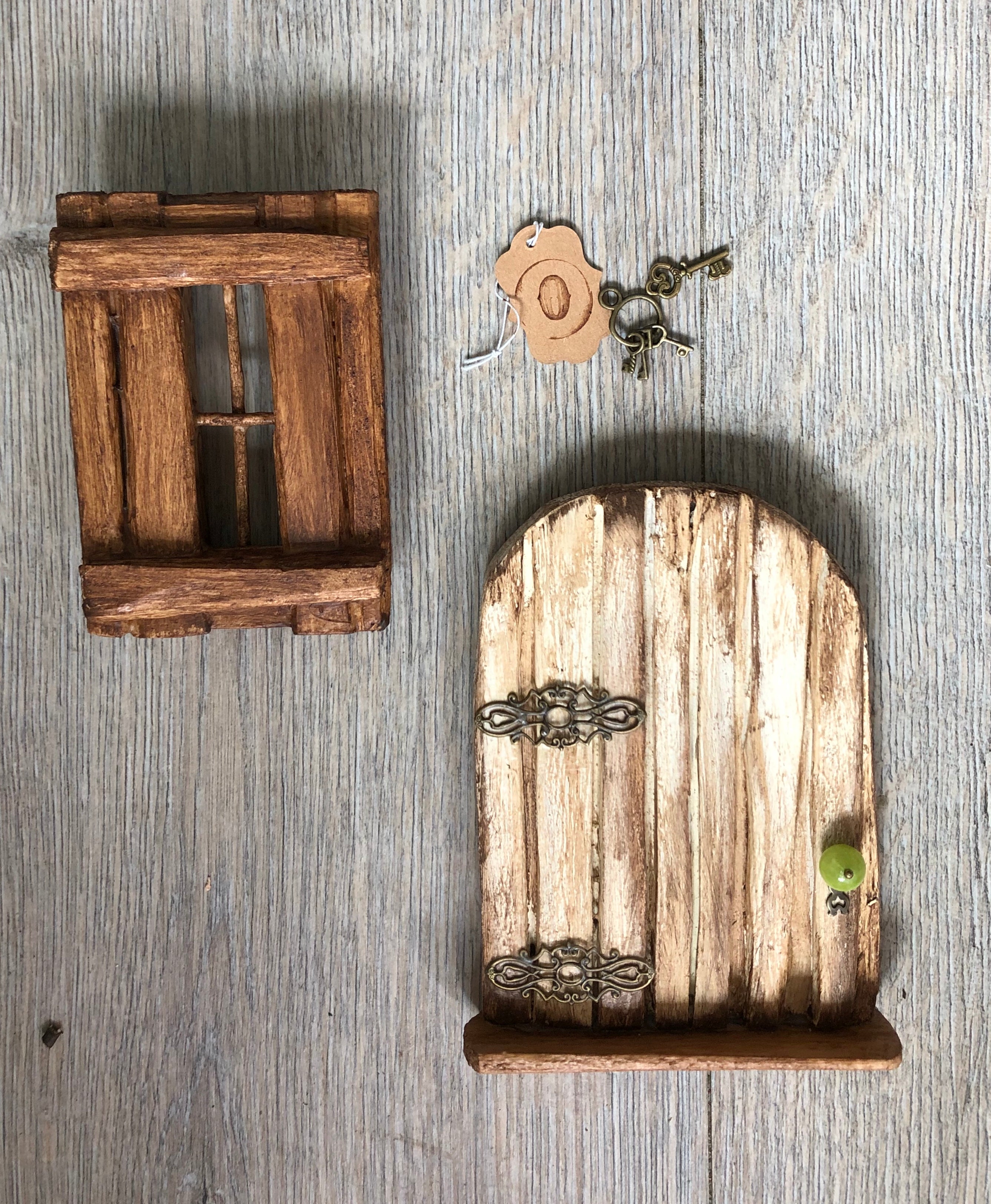 Old Wood Fairy Door and Window by Olive