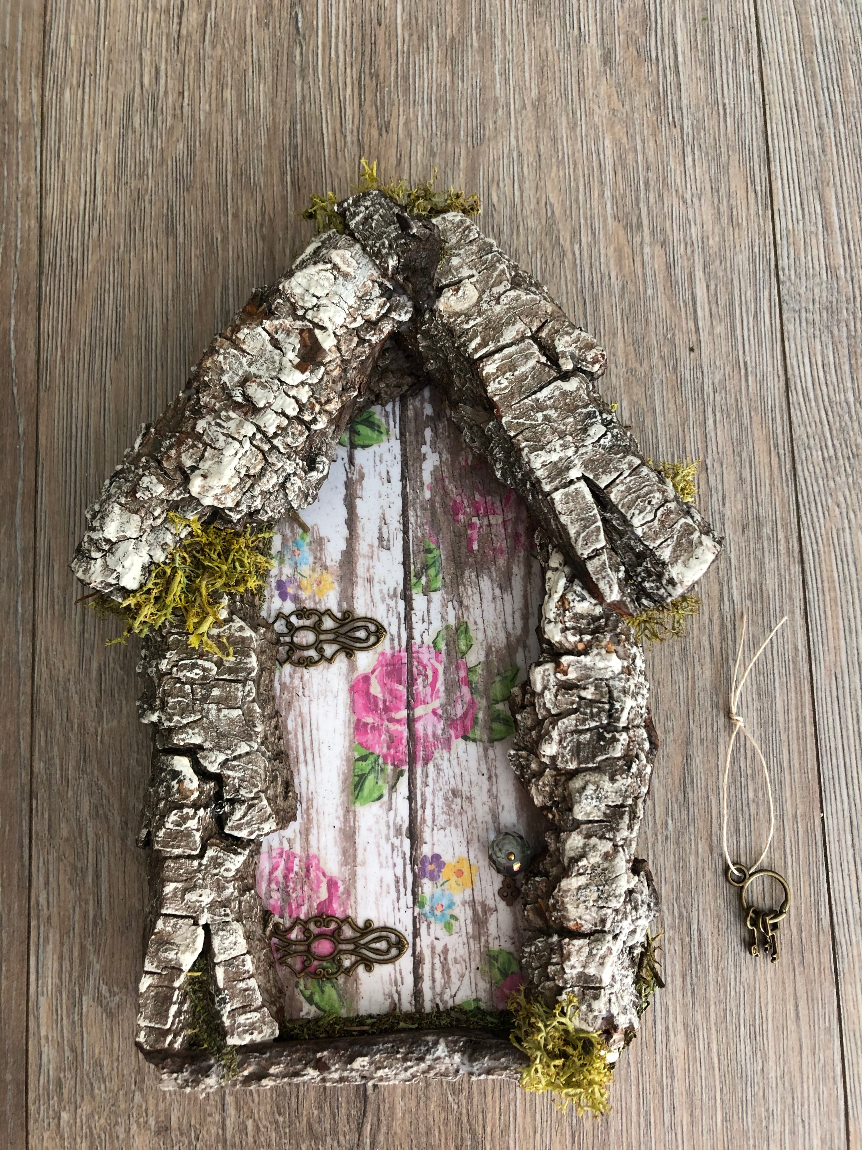 Fairy Door with Pine Bark Detail