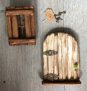 Old Wood Fairy Door and Window by Olive